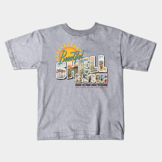 Beautiful Shell Beach Kids T-Shirt by MindsparkCreative